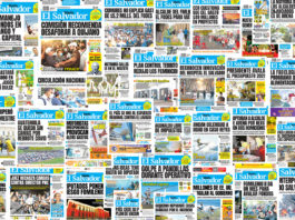 Collage con algunas de las 400 portadas de Diario El Salvador analizadas para este reportaje.